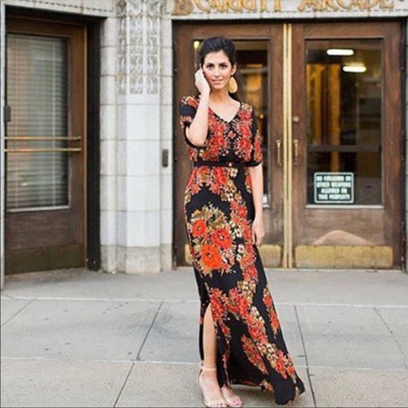 Anthropologie Paper Crown Wreathed Maxi 